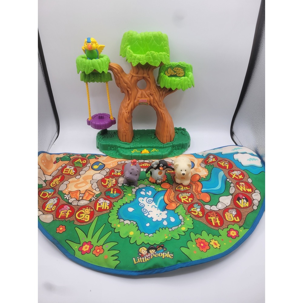Fisher Price Little People A to Z Learning Zoo Tree Playset Mat Animals B6314